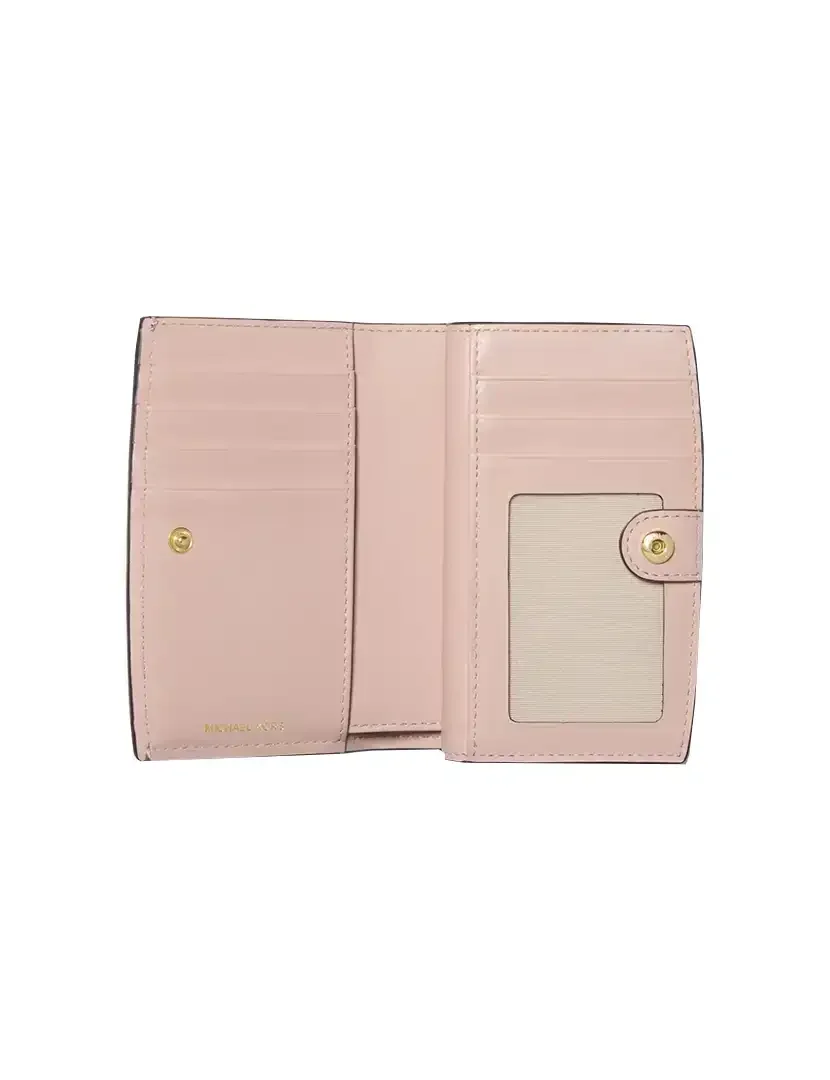 Carteira Bryant Medium Pebbled Leather Soft Pink