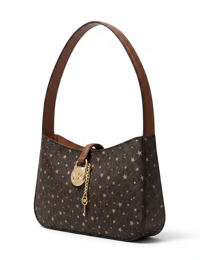 Star Pattern Shoulder Bag Brown