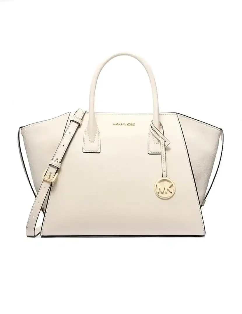 Avril Leather Satchel Cream