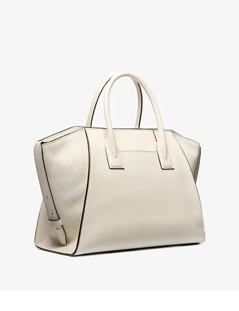  Avril Leather Satchel Cream