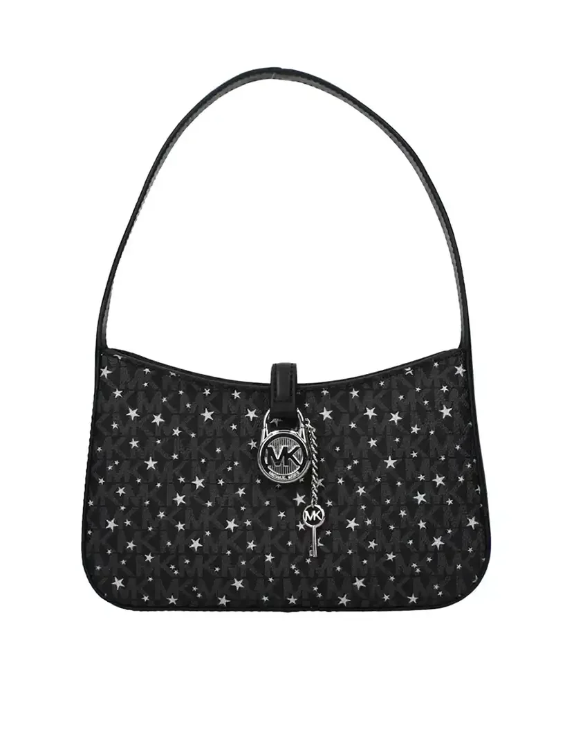 Star Pattern Shoulder Bag Black