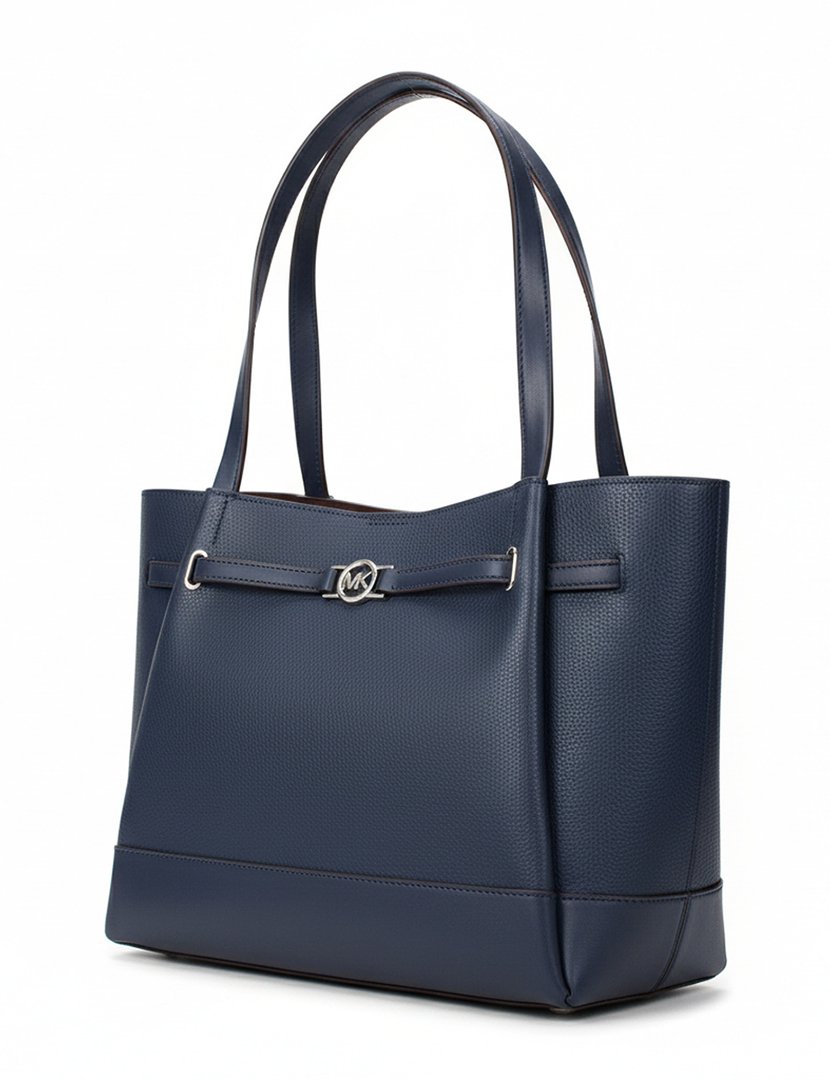 Reed Leather Tote Bag Navy
