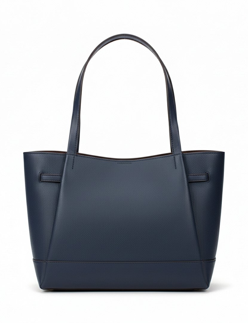 Reed Leather Tote Bag Navy