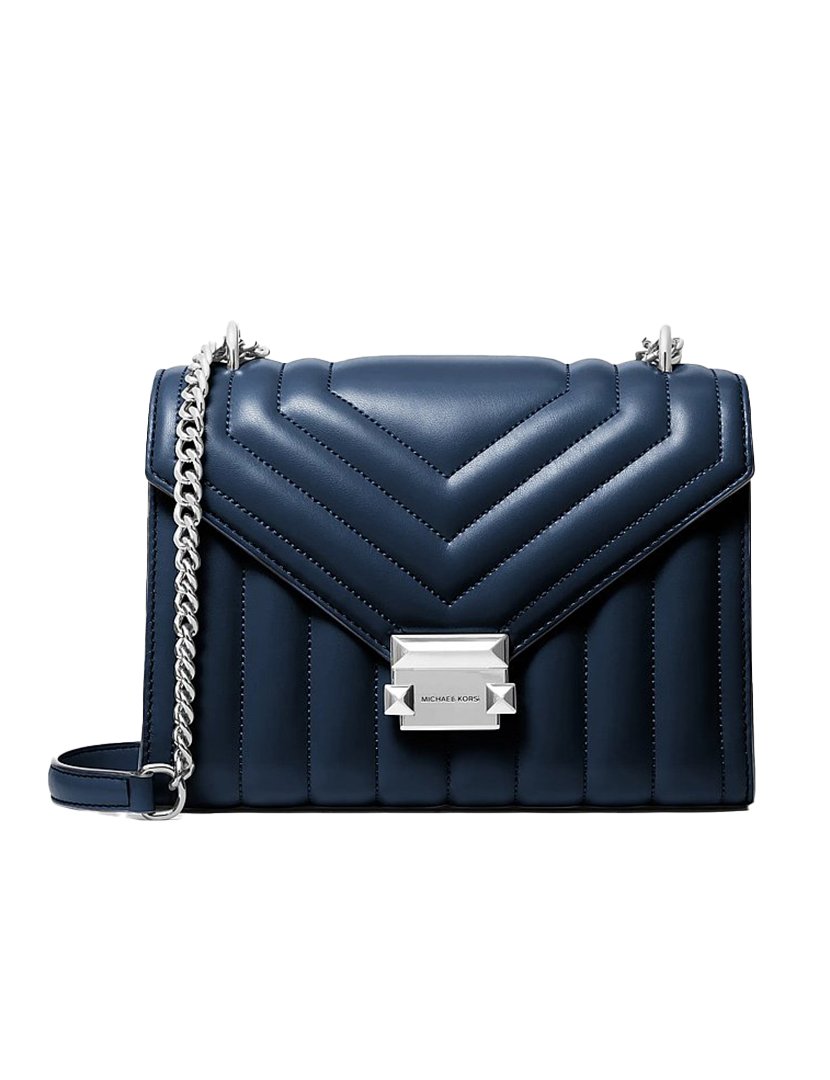 Whitney Medium Quilted Shoulder Bag Navy