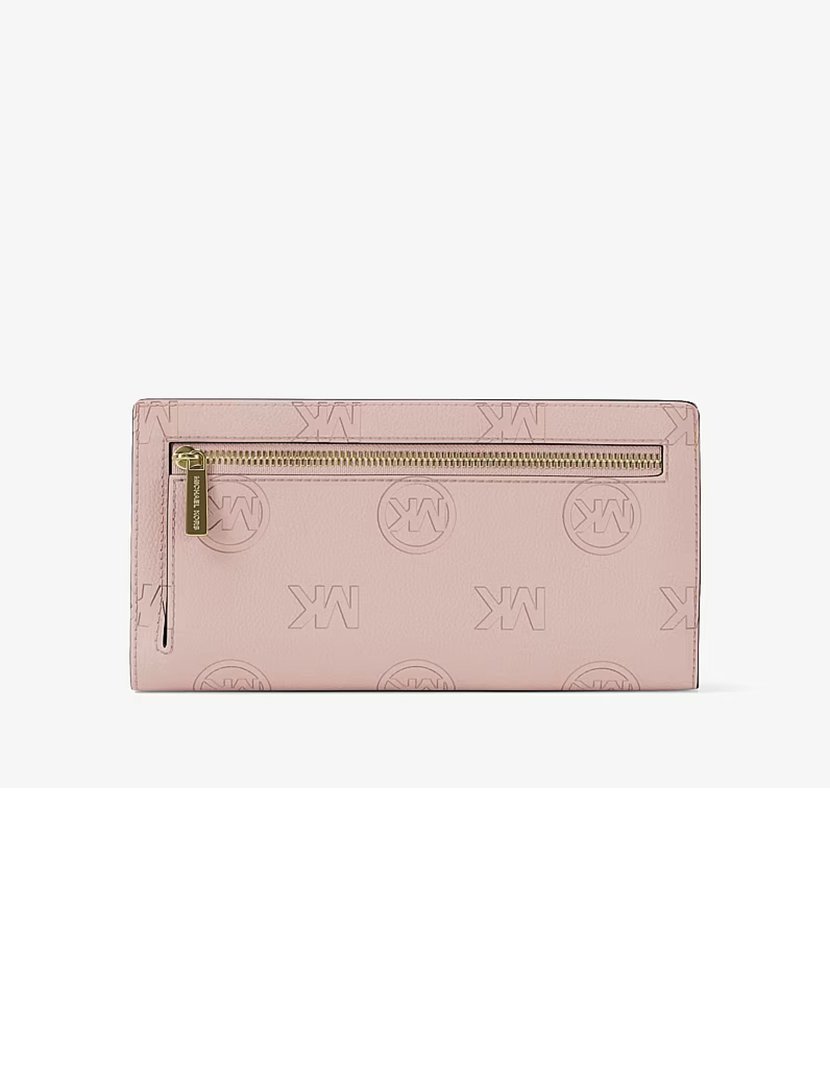 Carteira Carson Embossed Logo Powder Blush
