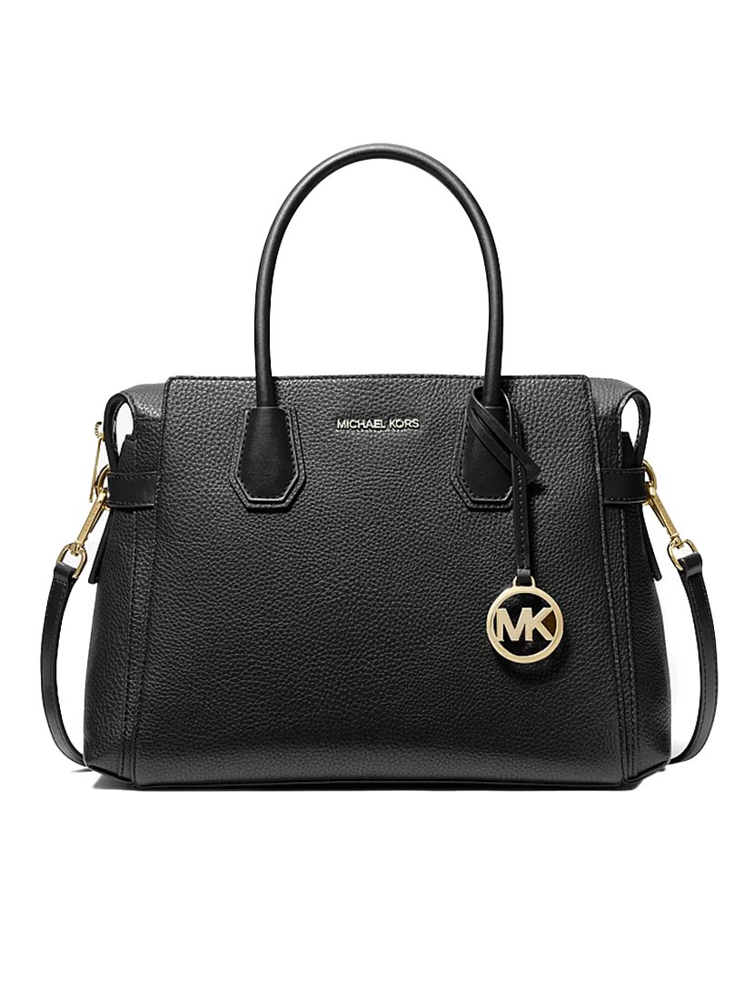 Mercer Medium Belted Satchel Black