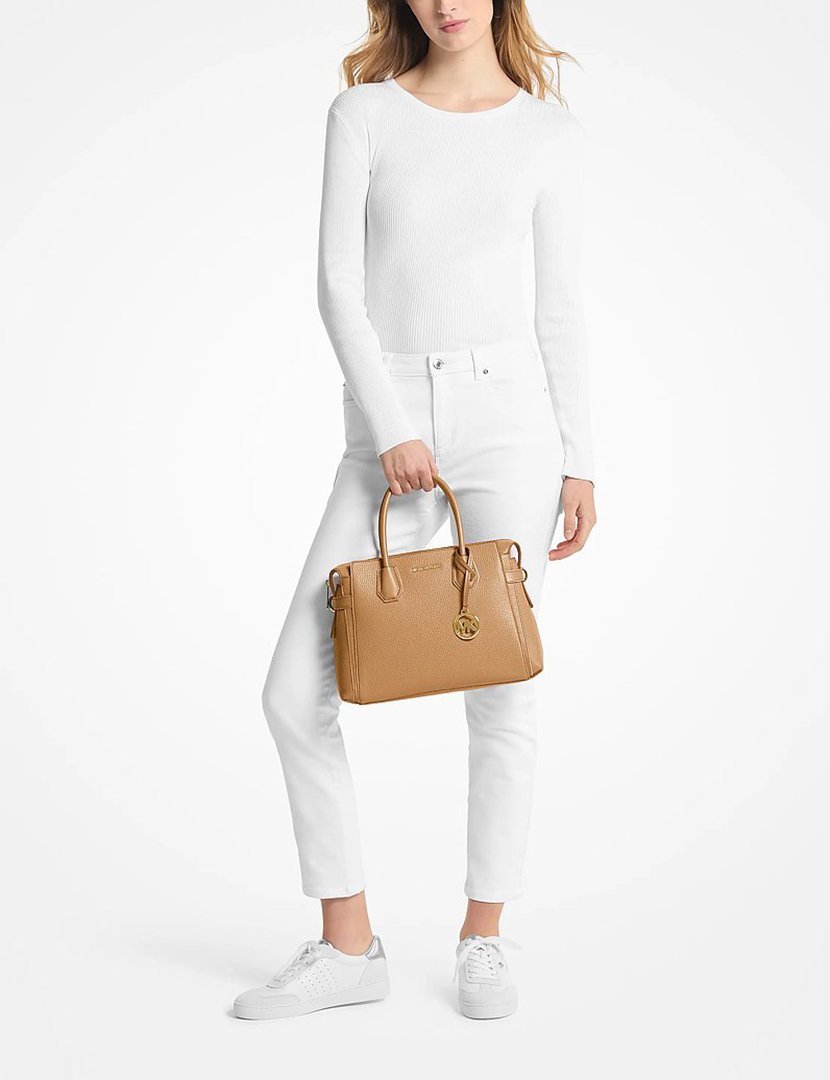 Mercer Medium Belted Satchel Camel