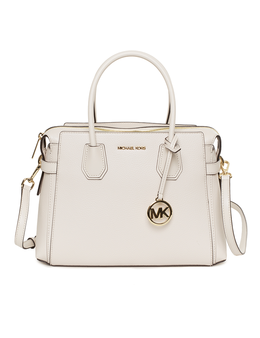 Mercer Medium Belted Satchel Cream