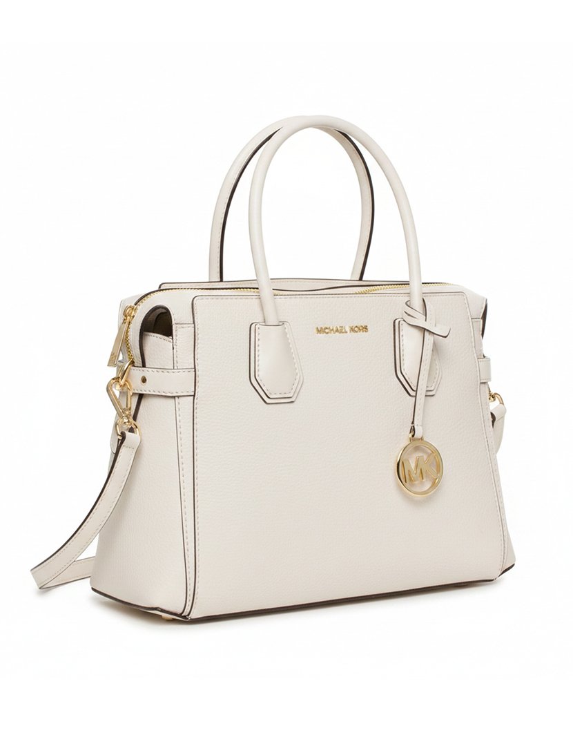 Mercer Medium Belted Satchel Cream