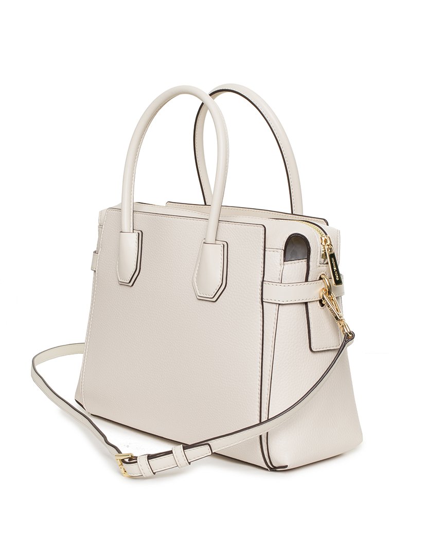 Mercer Medium Belted Satchel Cream
