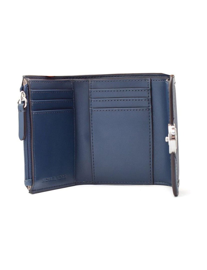 Carteira Leida Saffiano Navy