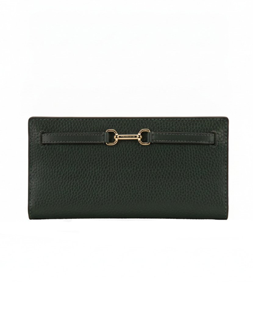 Carteira Carson Pebbled Leather Green