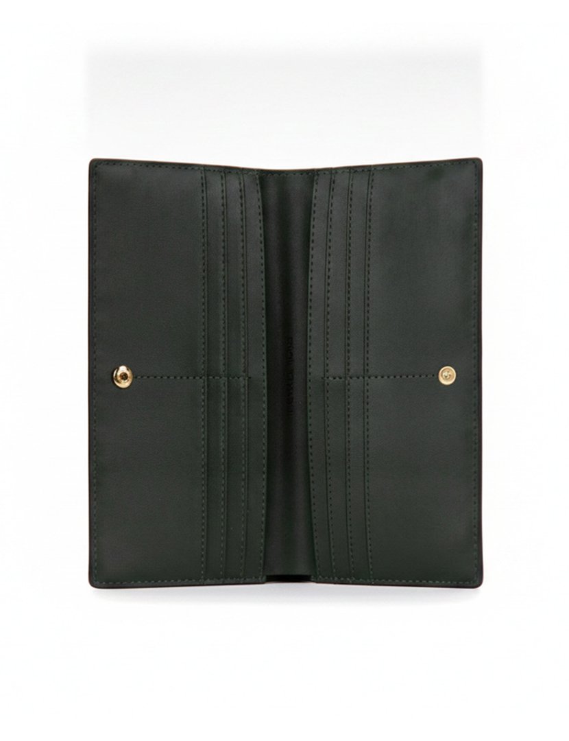 Carteira Carson Pebbled Leather Green