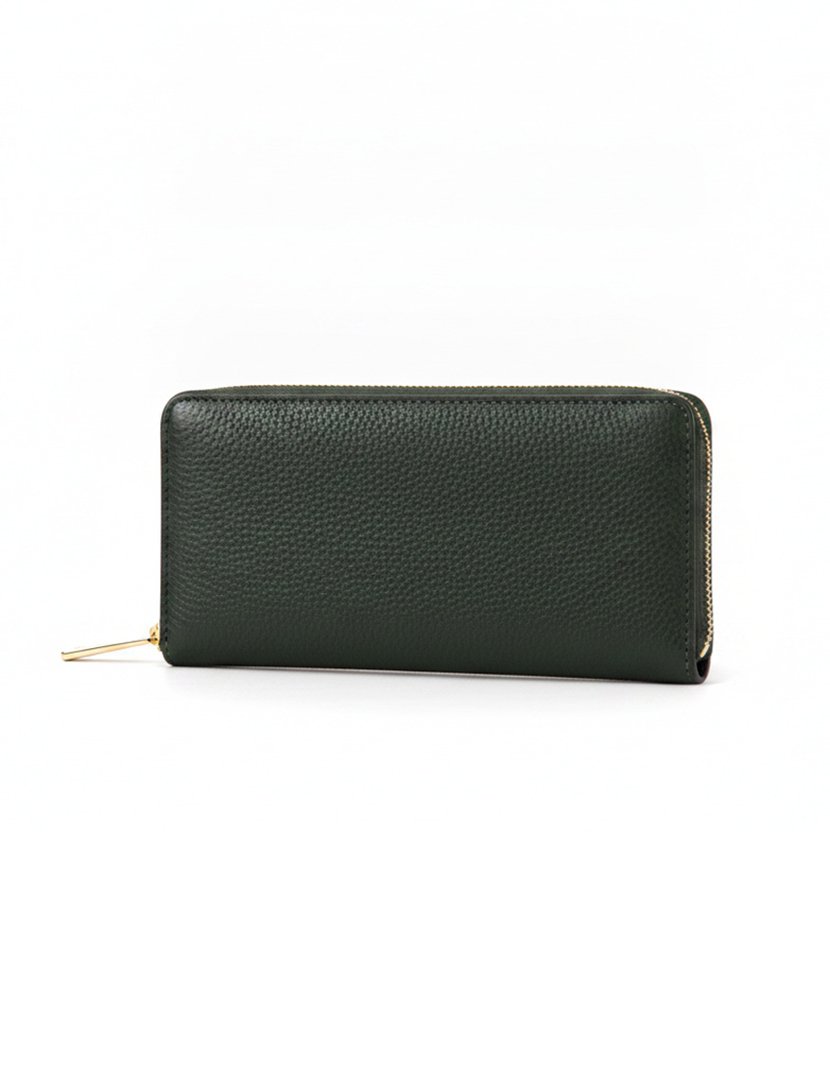 Carteira Carson Pebbled Leather Green