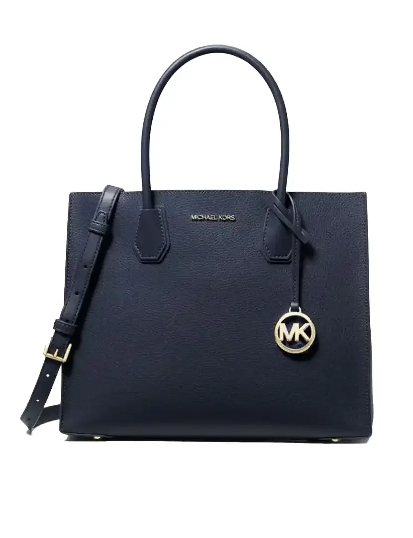 Mercer Large Pebbled Leather Navy