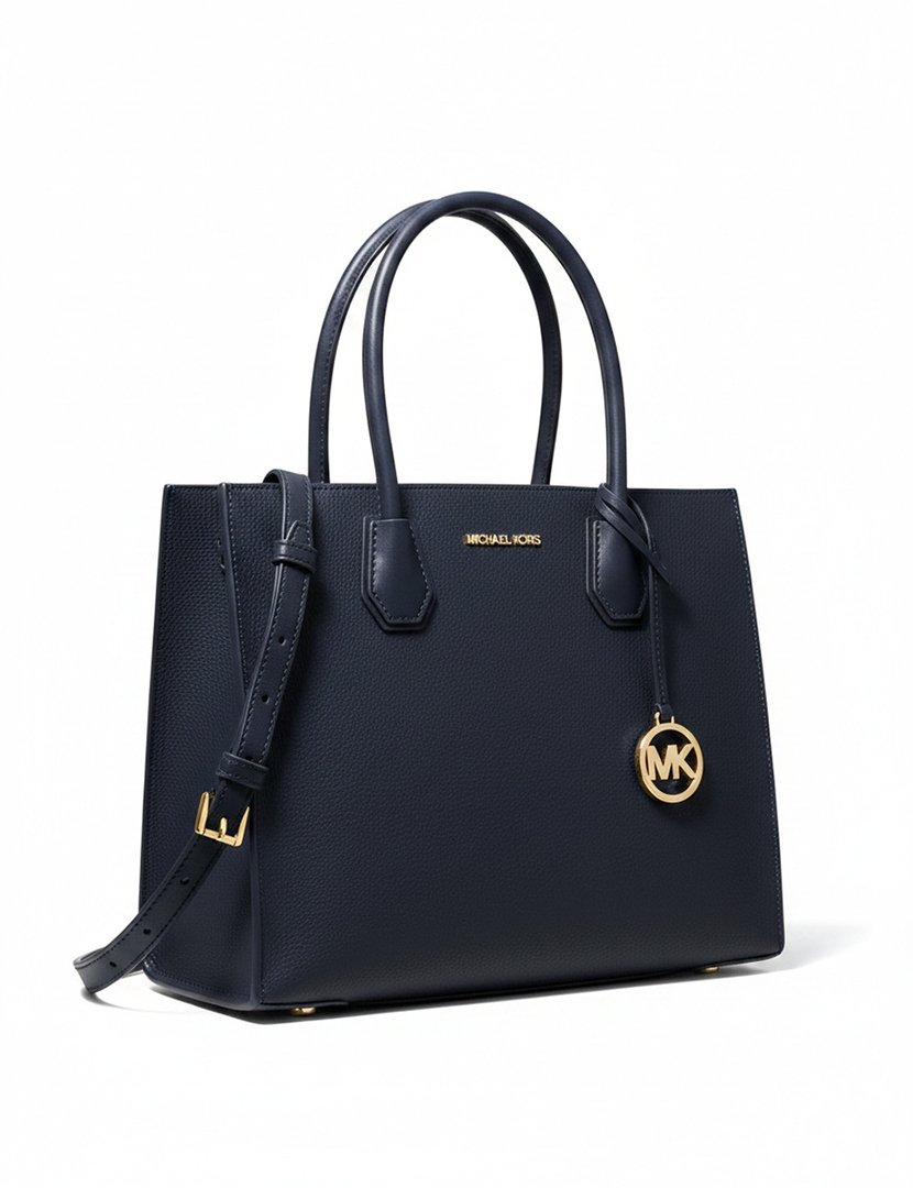 Mercer Large Pebbled Leather Navy