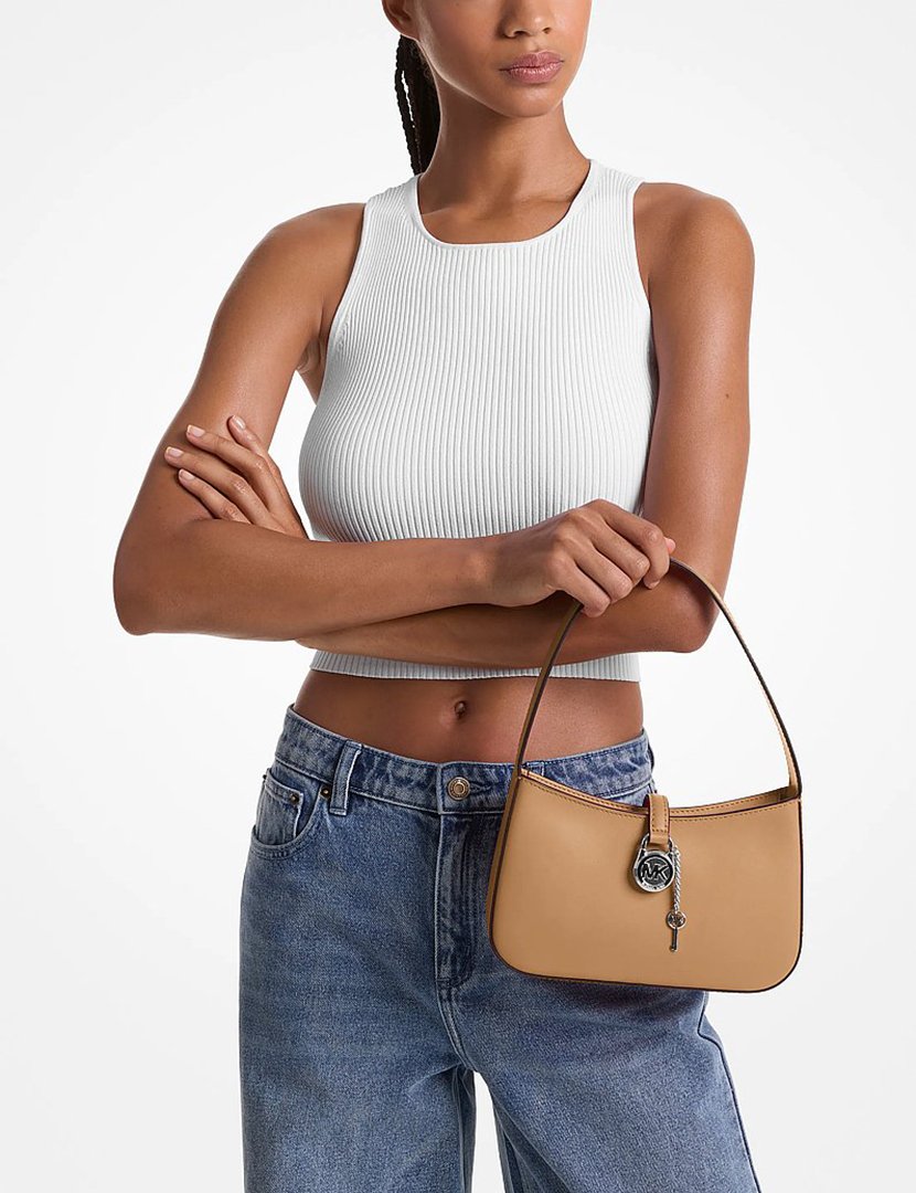 Lyra Leather Shoulder Bag Brown