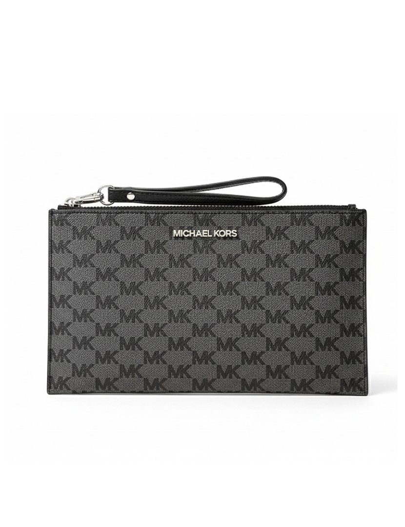 Jet Set Monogram Wristlet Lime Black