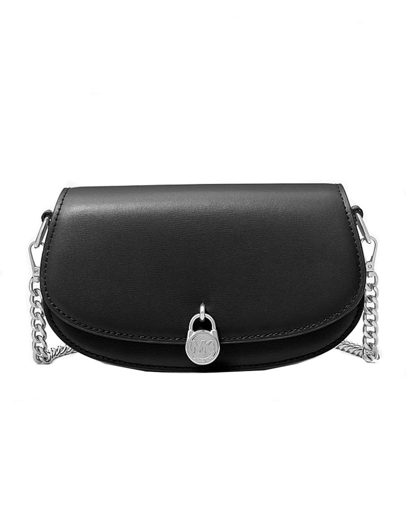 Mila Leather Crossbody Bag Black
