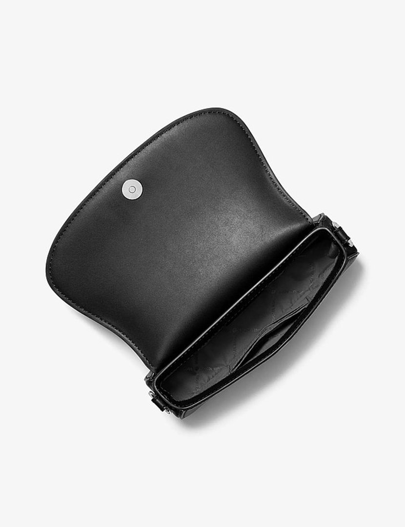 Mila Leather Crossbody Bag Black