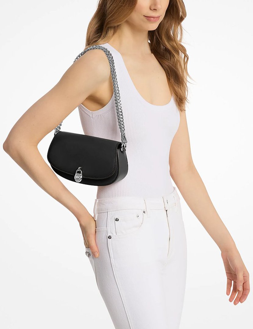 Mila Leather Crossbody Bag Black