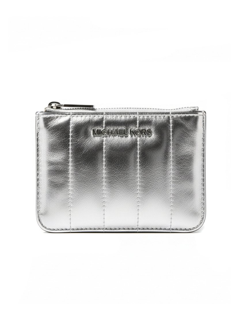Carteira Jet Set Quilted Coin Pouch Silver