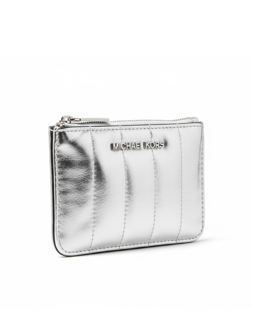 Carteira Jet Set Quilted Coin Pouch Silver