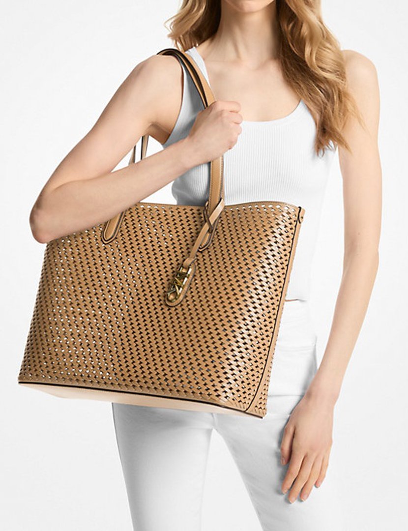 Eva Perforated Tote Bag Brown