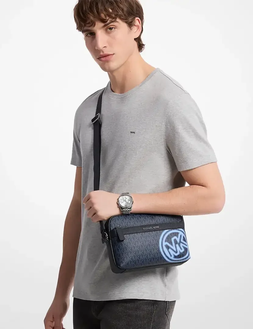 Cooper Logo Crossbody Bag Blue