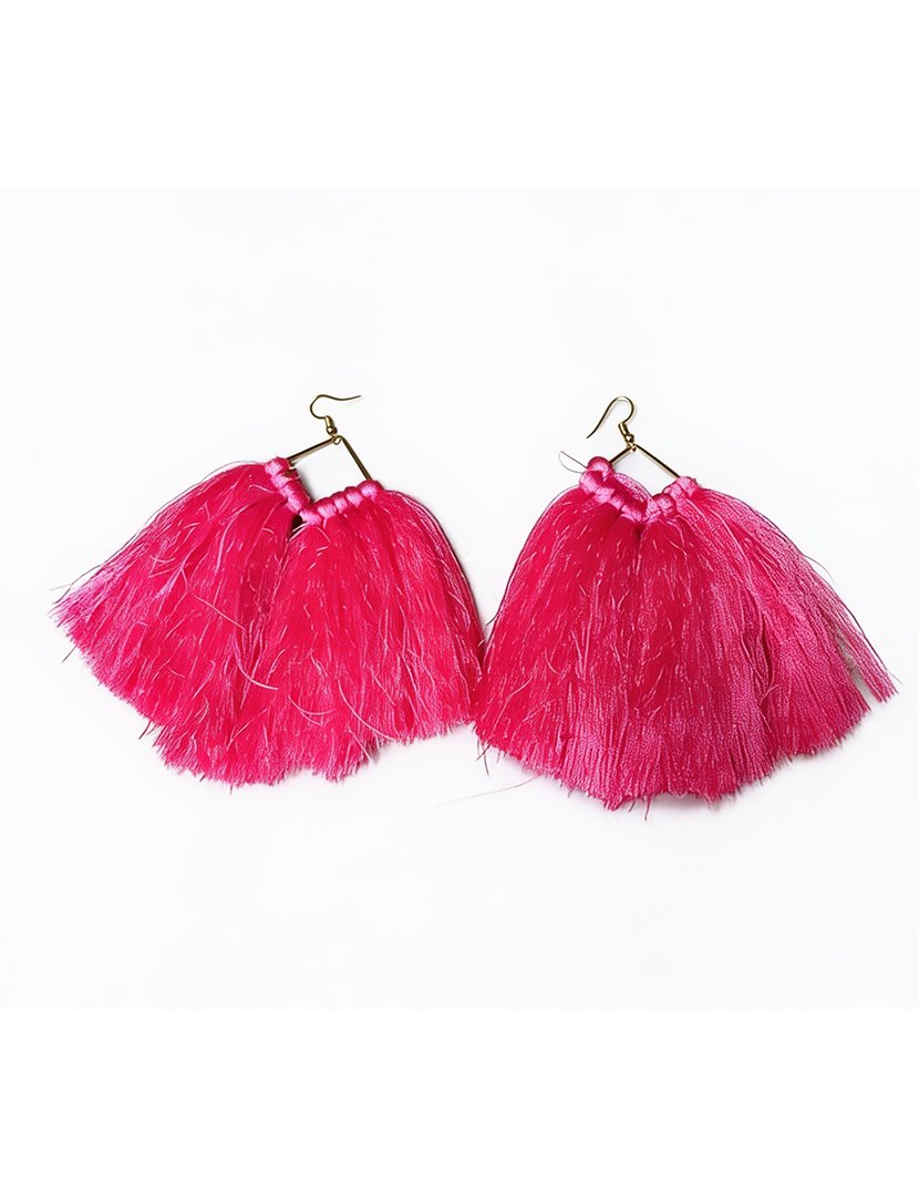 Brincos Franjas XL Rosa