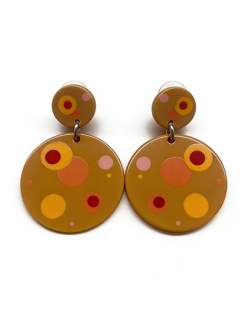 Round Camel Earrings