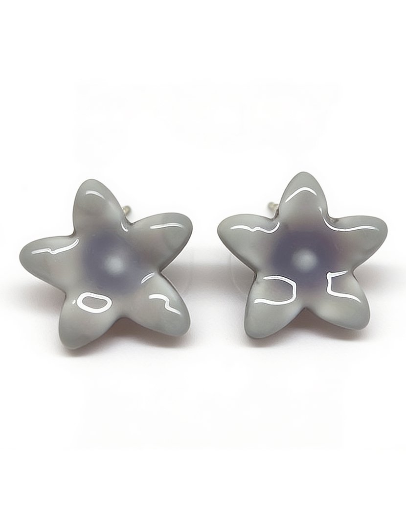 Gray Flower Earrings