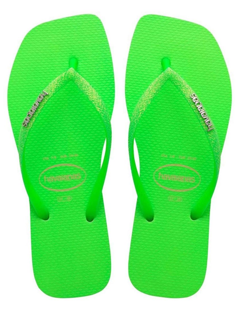 Chinelos Square Glitter Neon Green