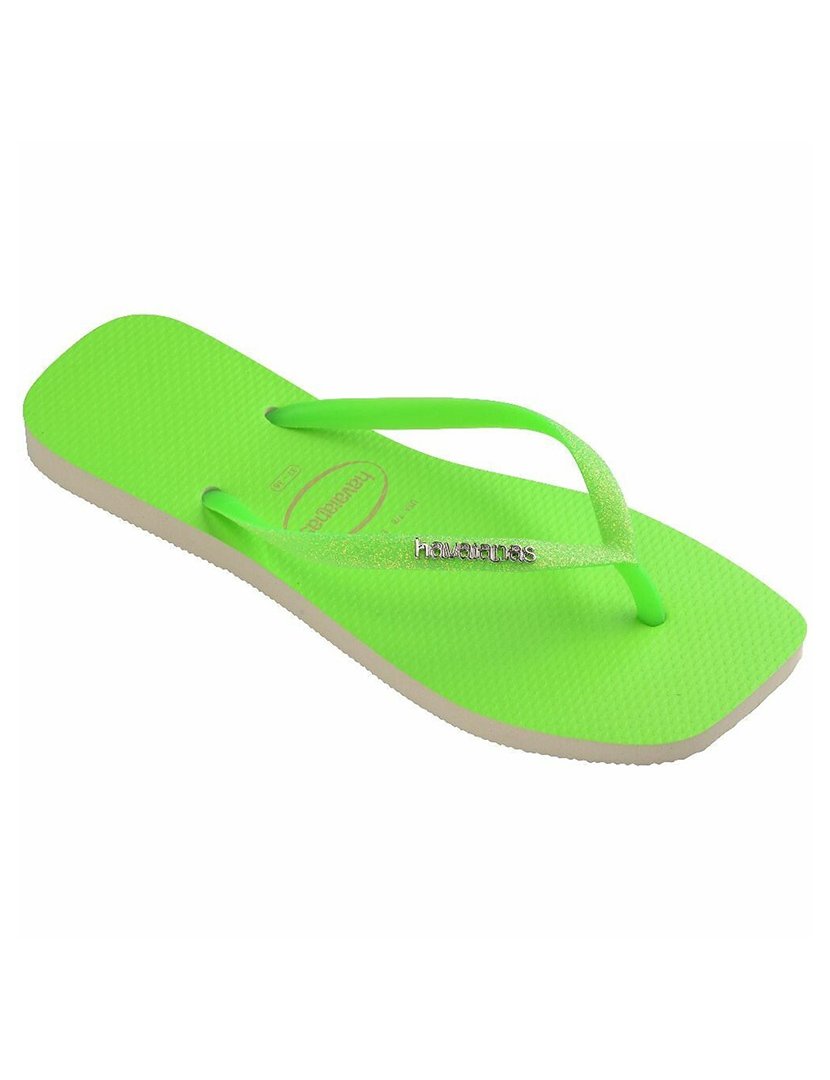 Chinelos Square Glitter Neon Green