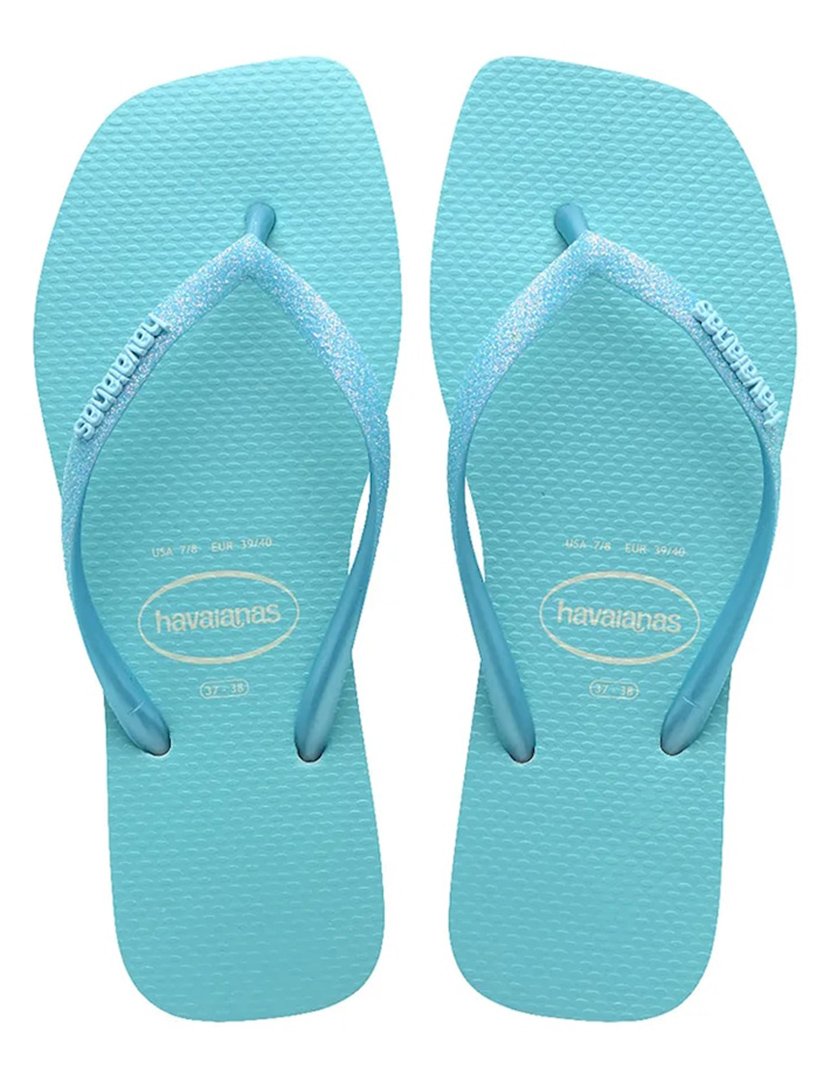 Chinelos Square Glitter Blue