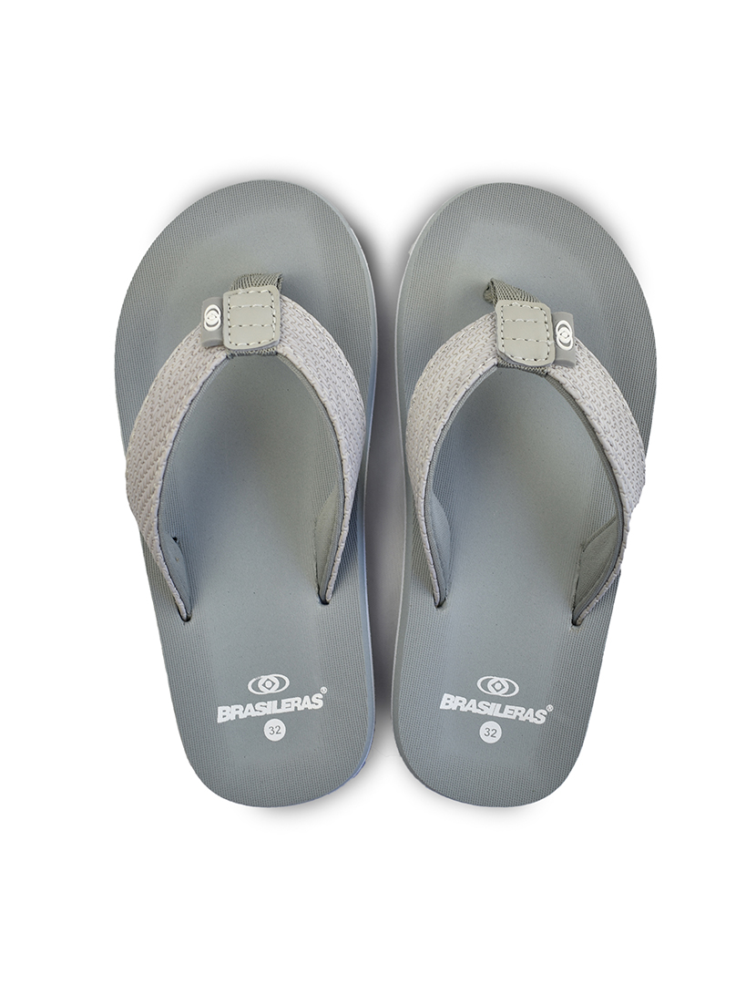  Chinelos Puff Criança Cinza Multicor