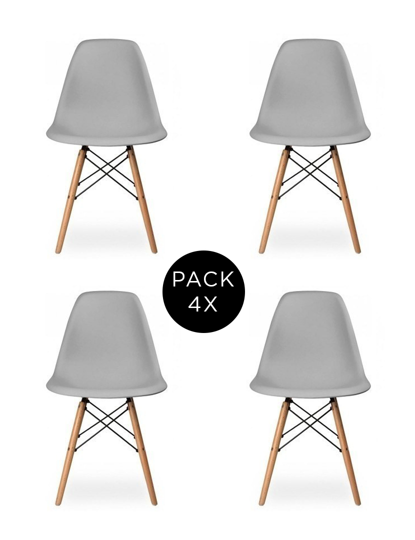 Pack 4 Cadeiras Tower Cinza