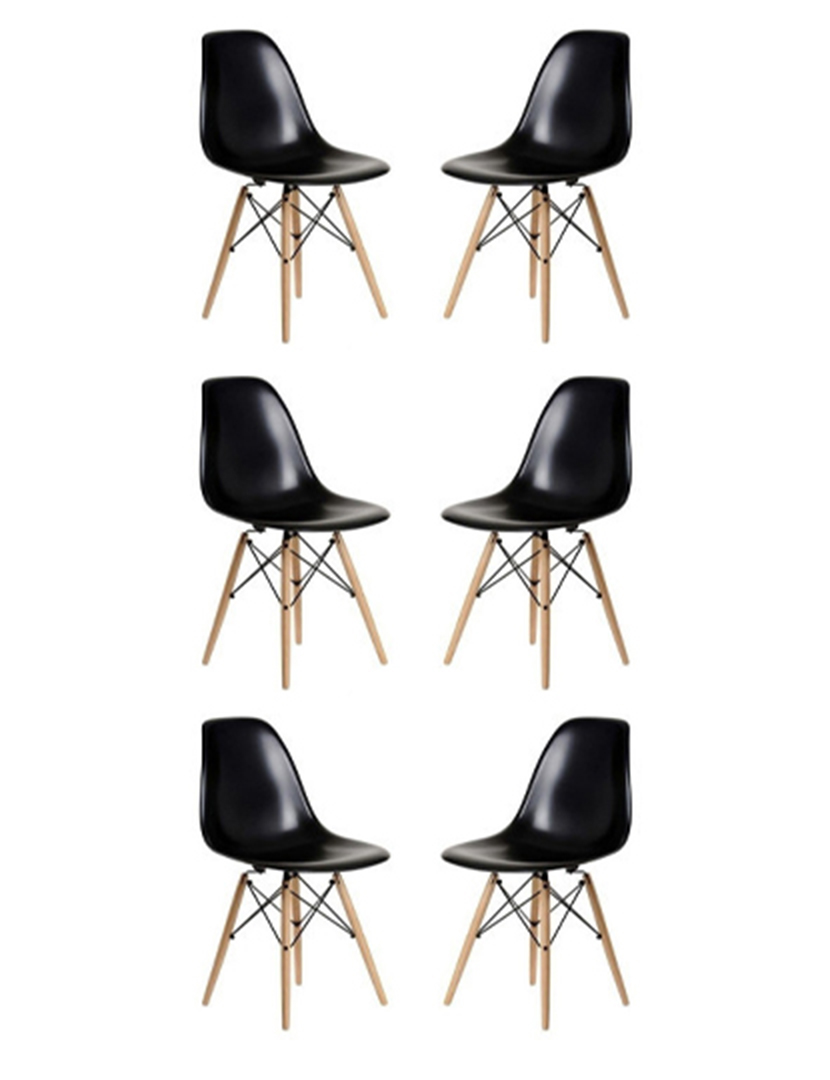 Pack 6 Cadeiras Tower Preta