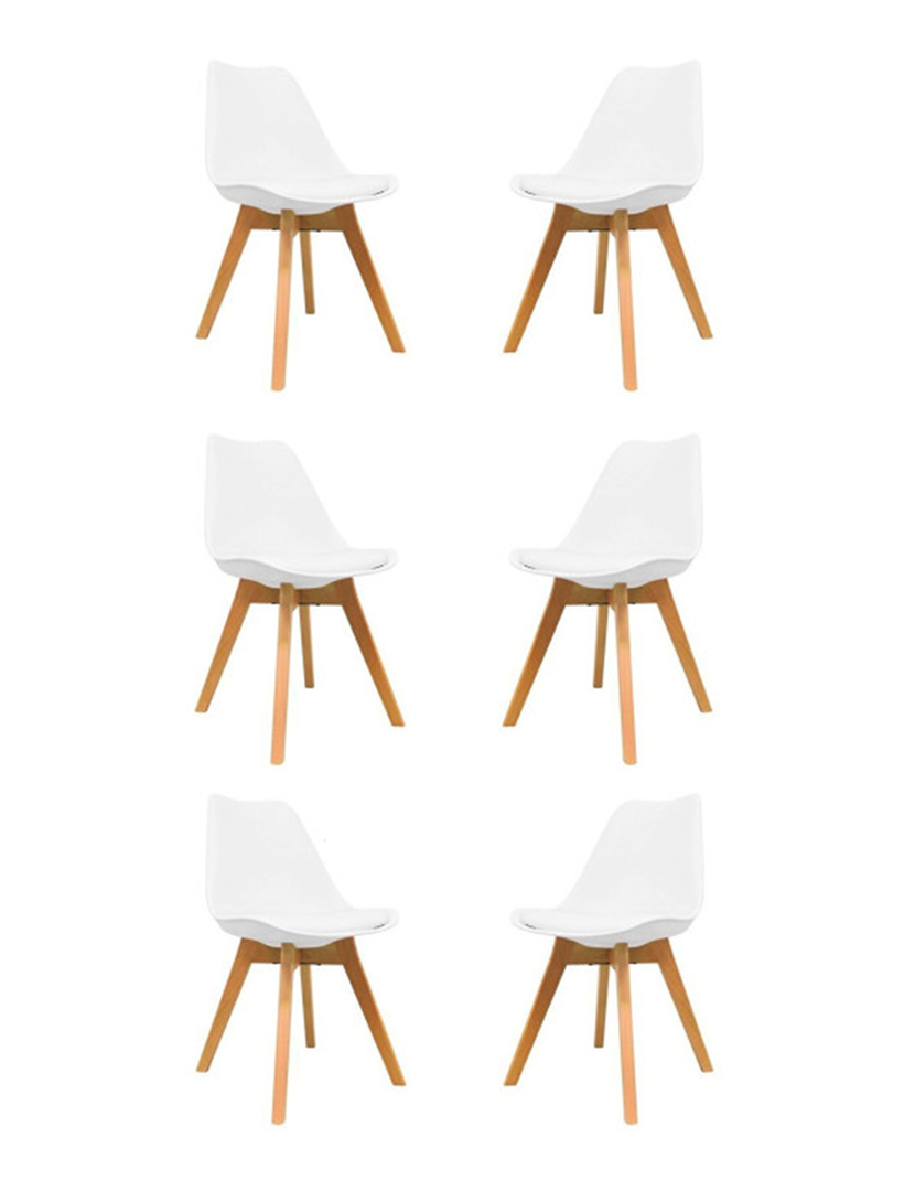 Pack 6 Cadeiras Lulea Branca
