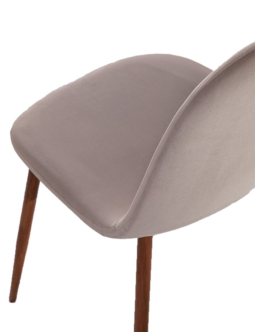 Cadeira Oslo Veludo Madeira Taupe