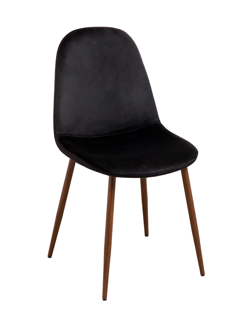 Cadeira Oslo Veludo Madeira Preta