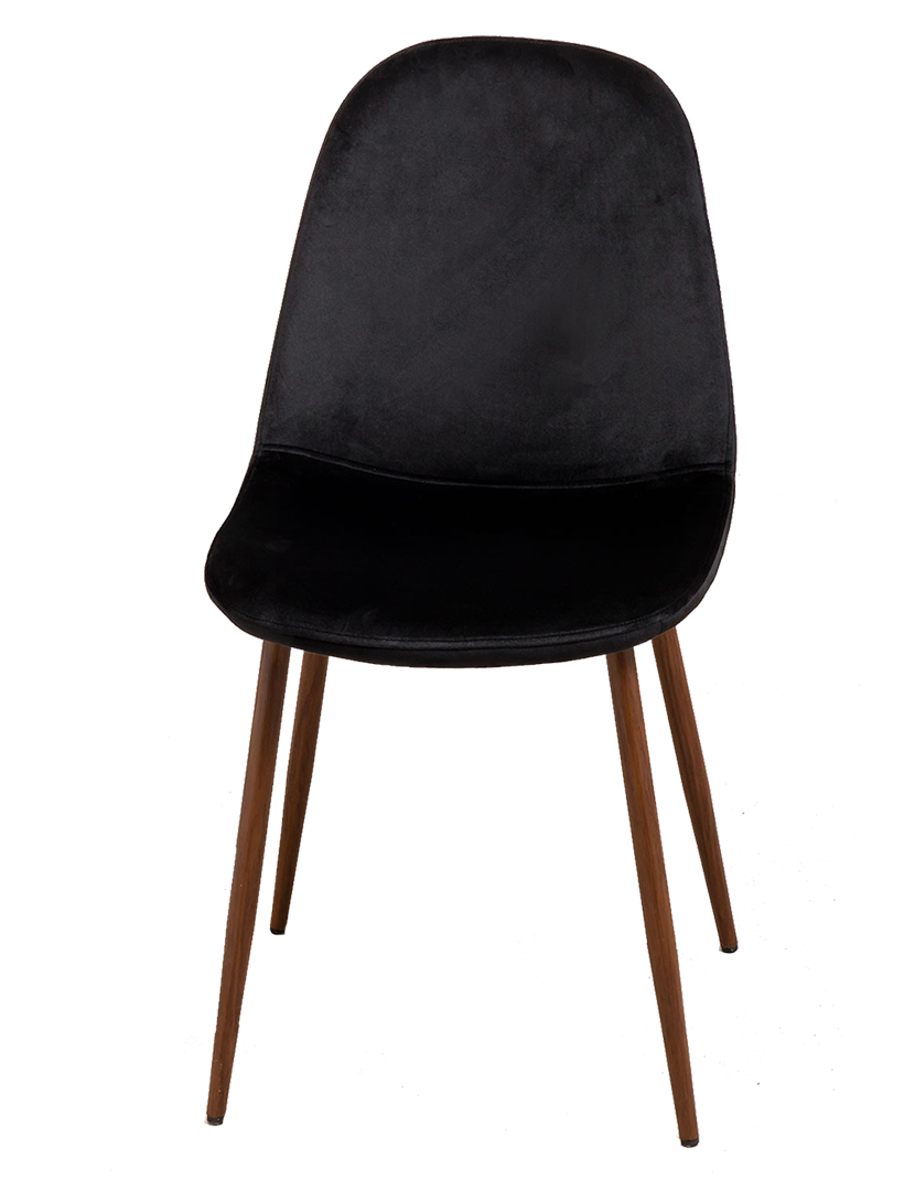 Cadeira Oslo Veludo Madeira Preta