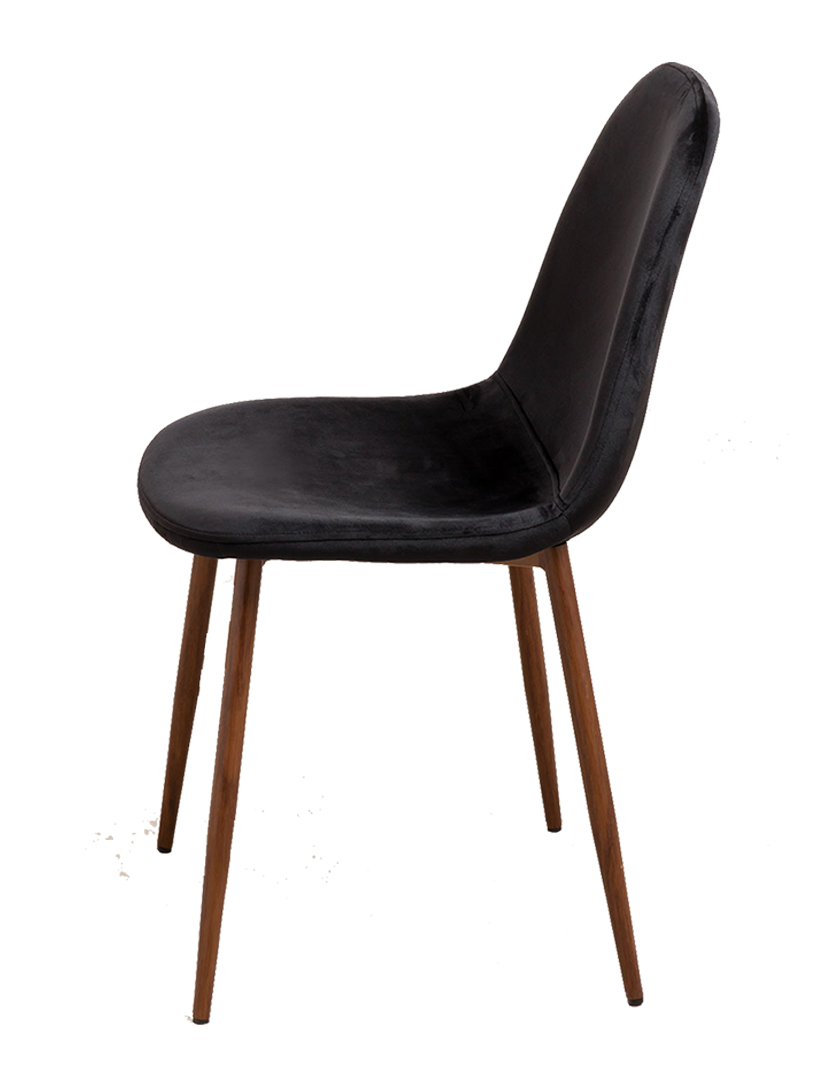 Cadeira Oslo Veludo Madeira Preta