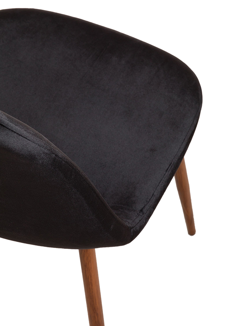 Cadeira Oslo Veludo Madeira Preta