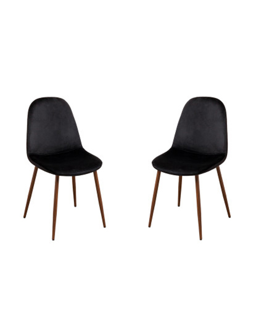 Pack 2 Cadeiras Oslo Veludo Madeira Preta