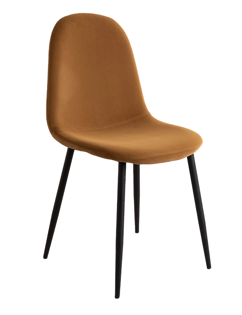 Cadeira Oslo Veludo Metal Mel