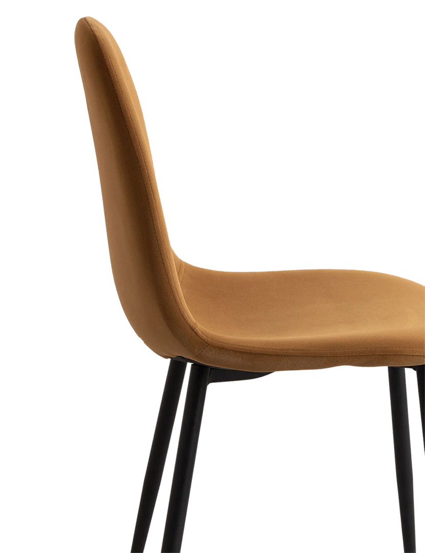 Cadeira Oslo Veludo Metal Mel