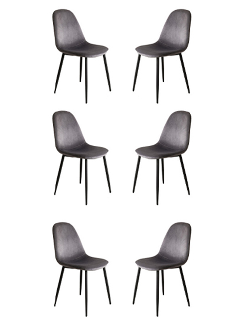 Pack 6 Cadeiras Oslo Veludo Metal Cinza Escuro