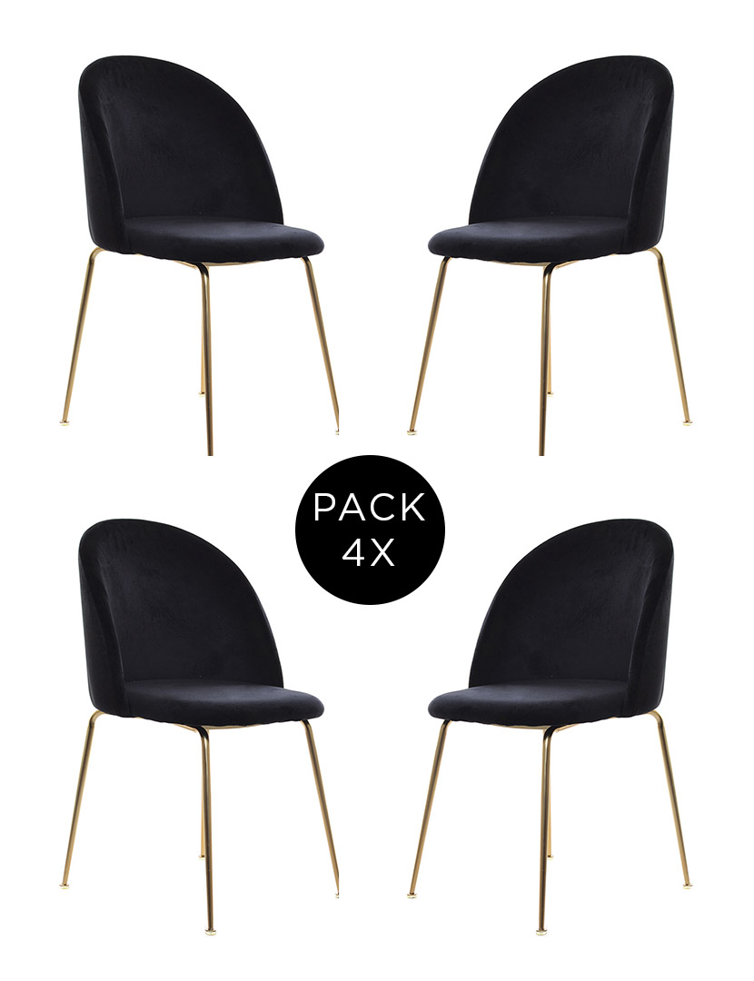 Pack 4 Cadeiras Glam Preta