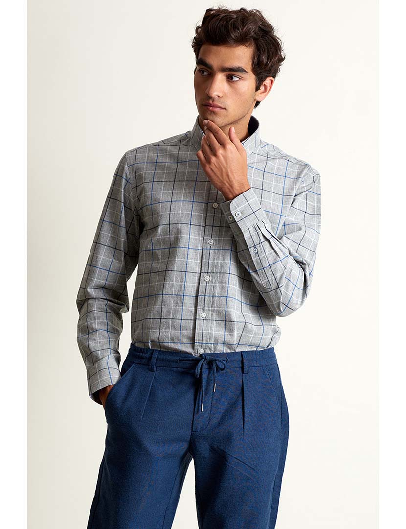 Camisa Cinzento Homem